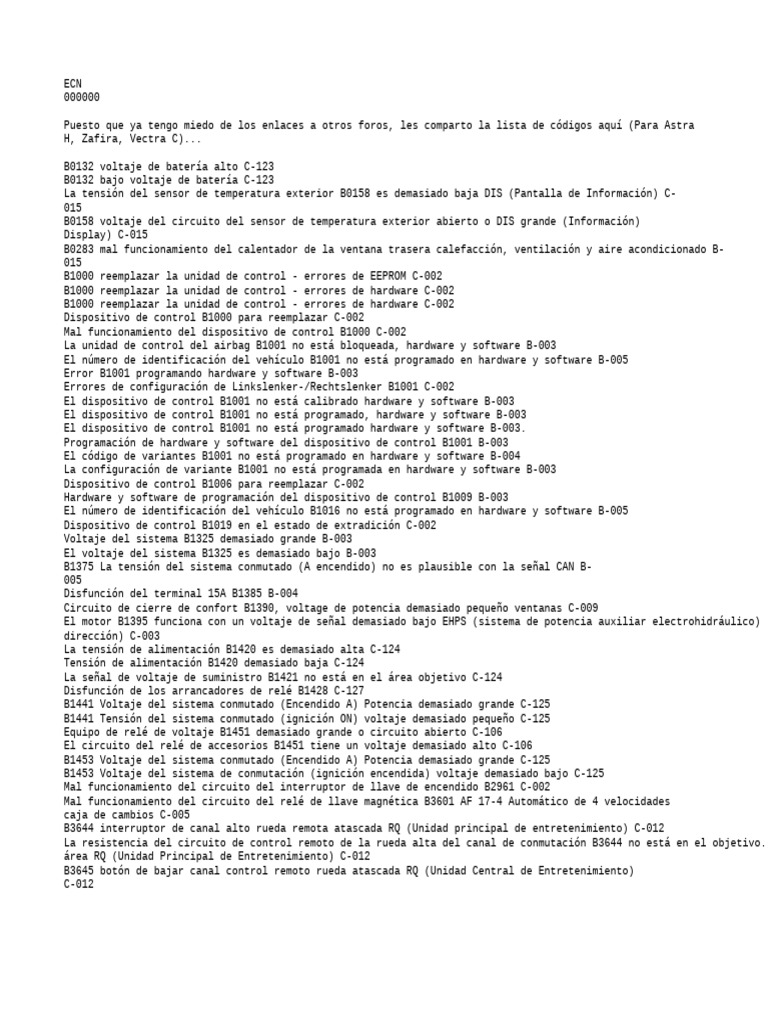 Códigos de error de vehículos y soluciones | PDF | Relé | Generador ...