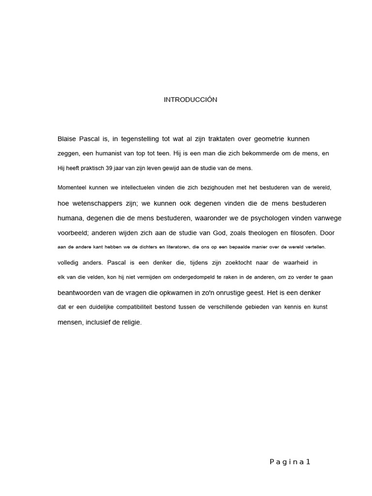 Inleiding Blaise Pascal | PDF
