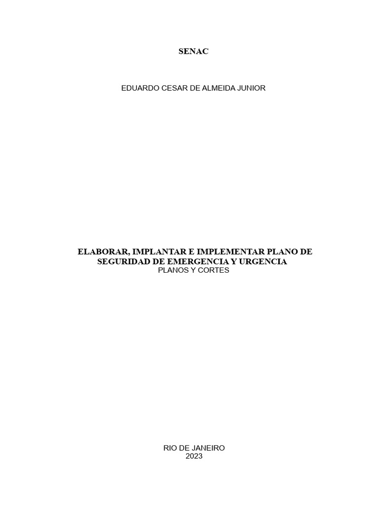 Plan de Seguridad de Emergencia 2023 | PDF