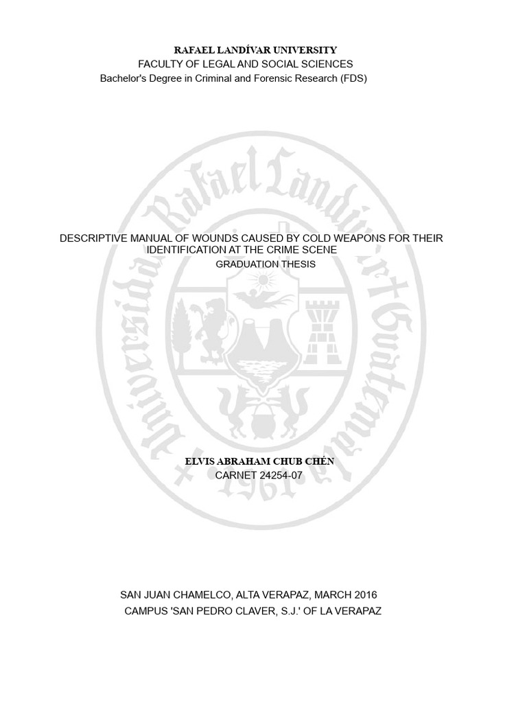 Cold Weapon Wound Identification Manual | PDF