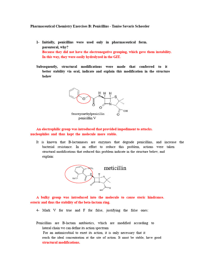 Penicillin Modifications in Pharmaceutical Chemistry | PDF | Penicillin