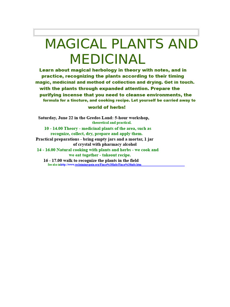 Magical Plants Workshop: Herbology Basics | PDF