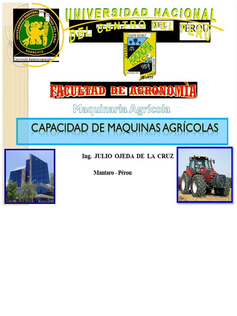 Capacité et rendement des machines agricoles | PDF