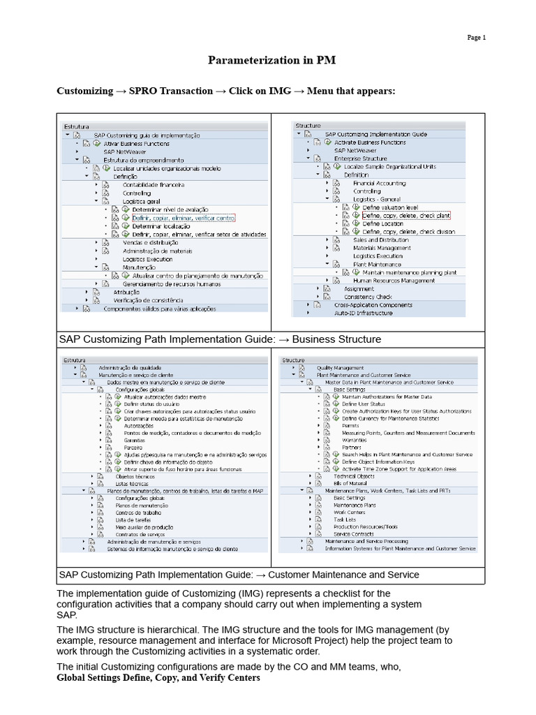 SAP PM Customizing Guide Overview | PDF | System | Calibration