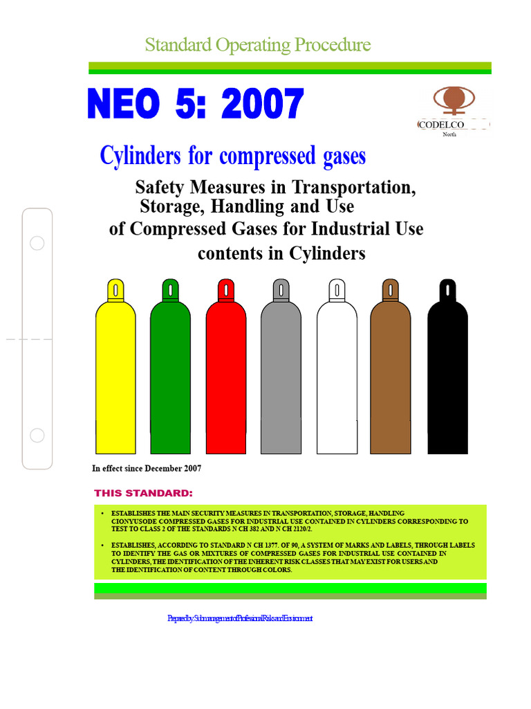Compressed Gas Cylinder Safety Standards | PDF | Gases | Valve