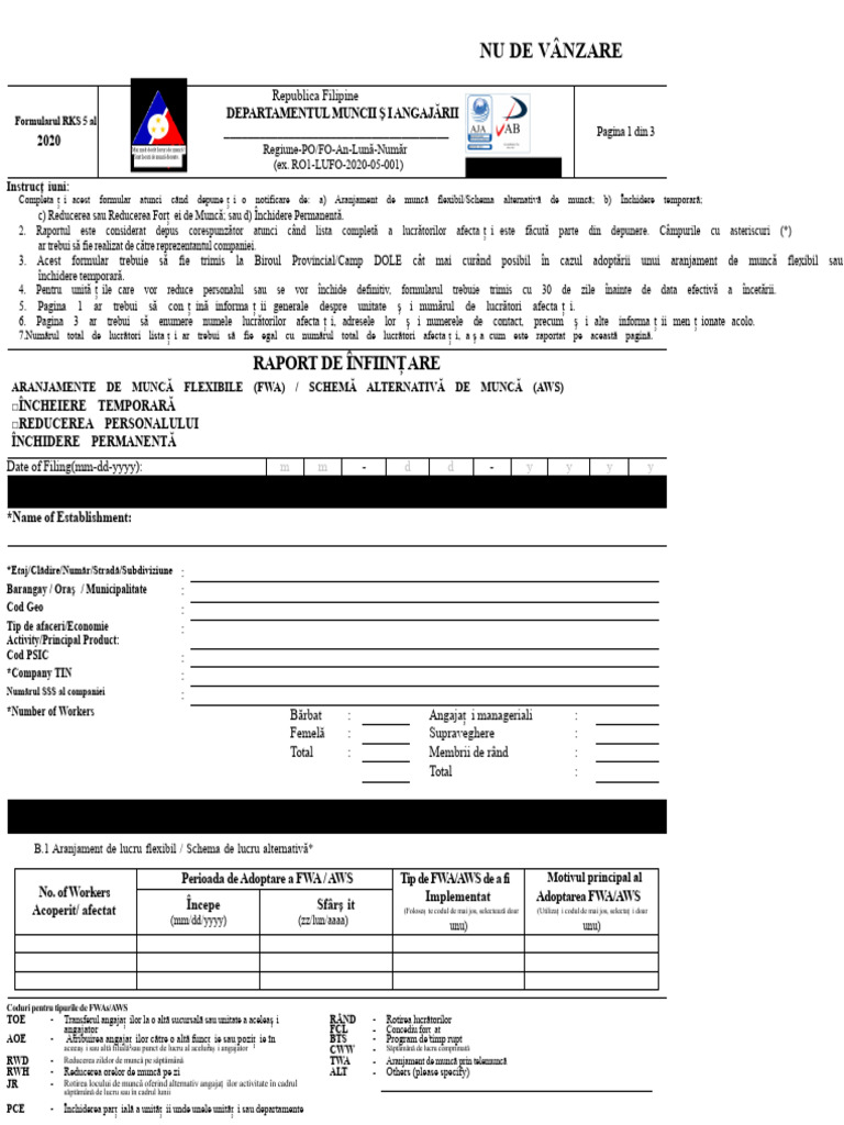 RKS Formular 5 Din 2020 | PDF