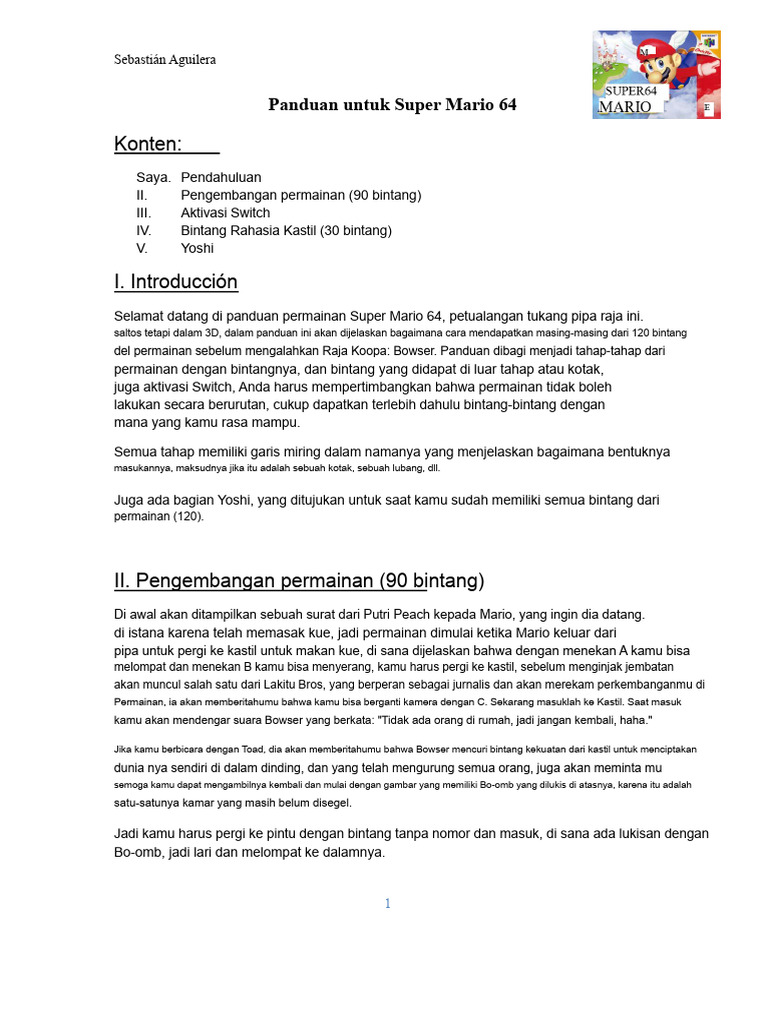 Panduan Lengkap Super Mario 64 | PDF