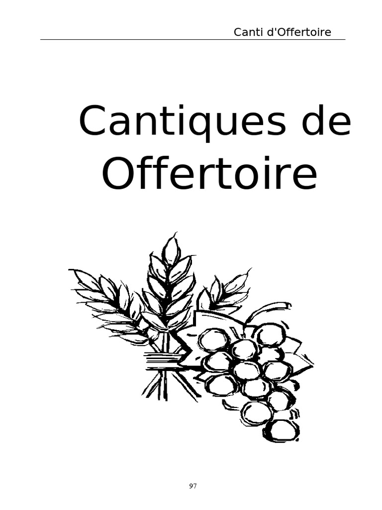 Cantiques d'Offertoire : Offrandes et Louanges | PDF