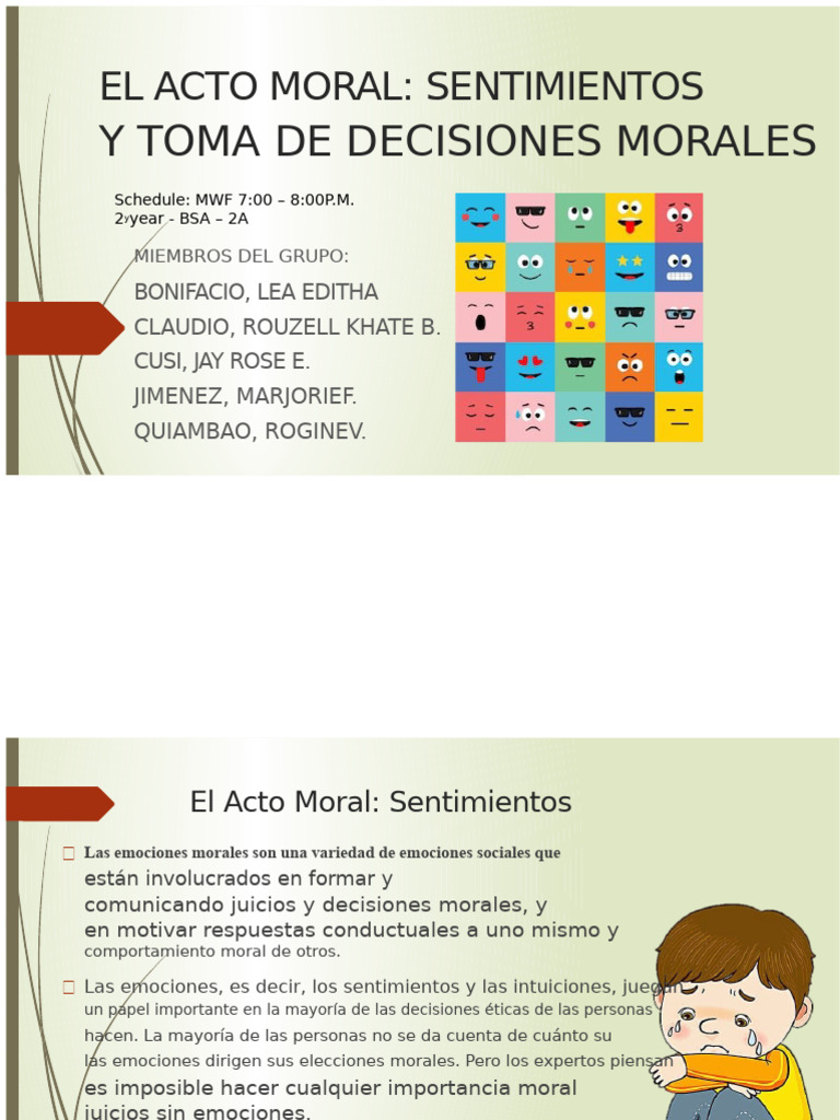 Emociones en la Toma de Decisiones Morales | PDF | Moralidad | Immanuel ...