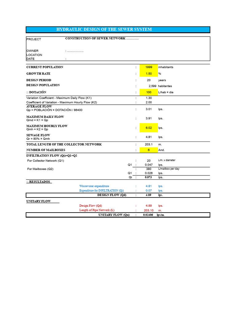Sewer System Hydraulic Design Guide | PDF | Sanitary Sewer | Civil ...