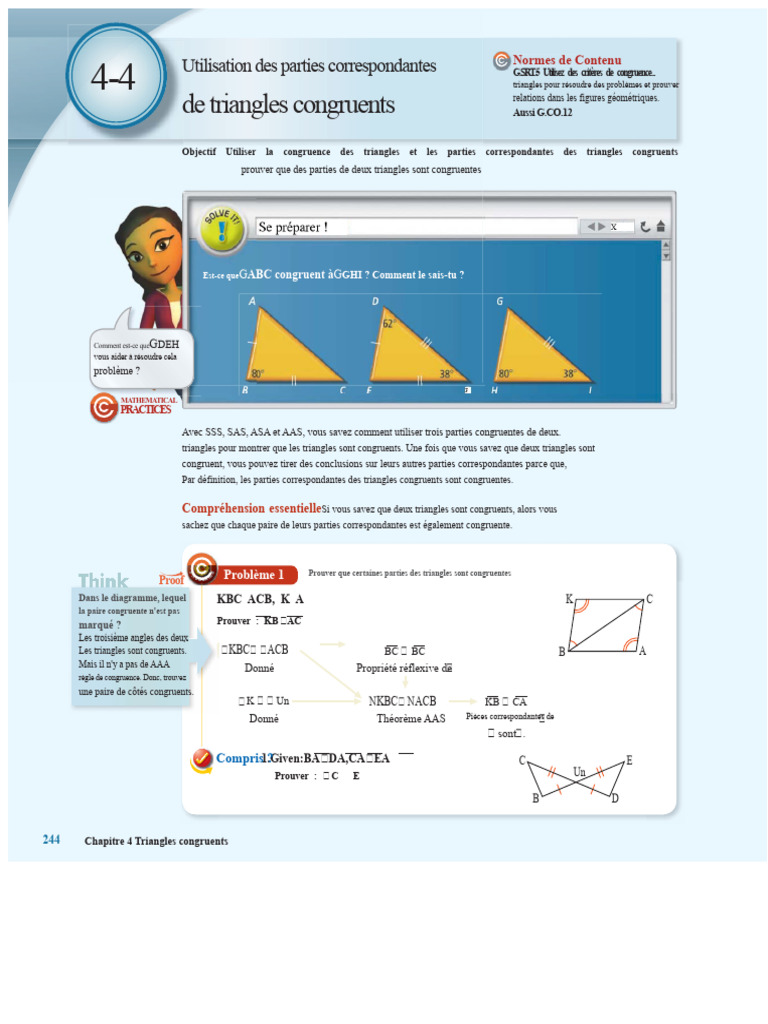 Congruence des triangles et preuves | PDF | Euclide | Géométrie euclidienne