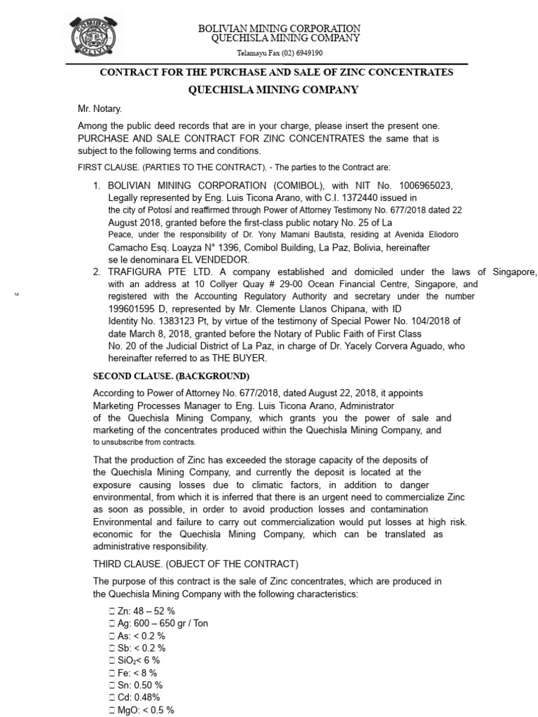 TRAFIGURA FINAL CONTRACT | PDF | Arbitration | Payments