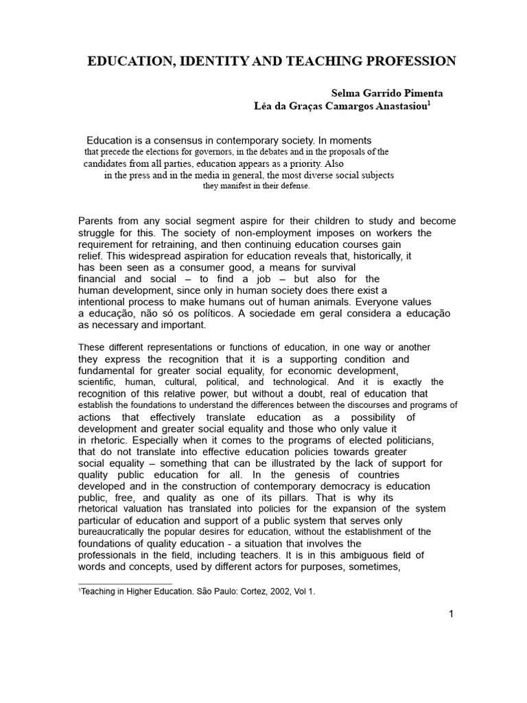 Challenges in Education and Teacher Identity | PDF | Teachers | Knowledge