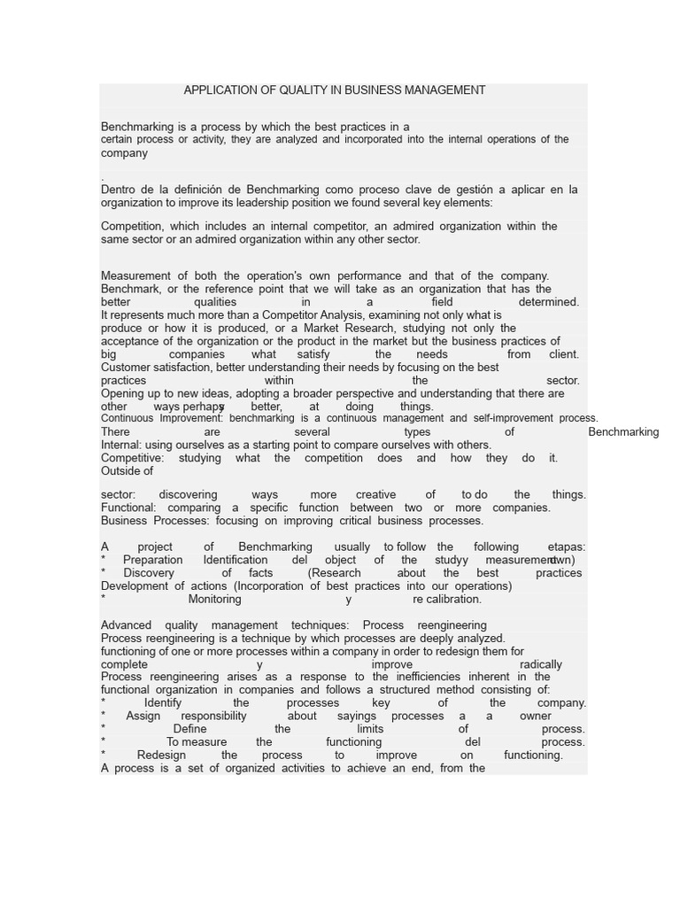 Quality Management in Business Operations | PDF | Cost–Benefit Analysis ...
