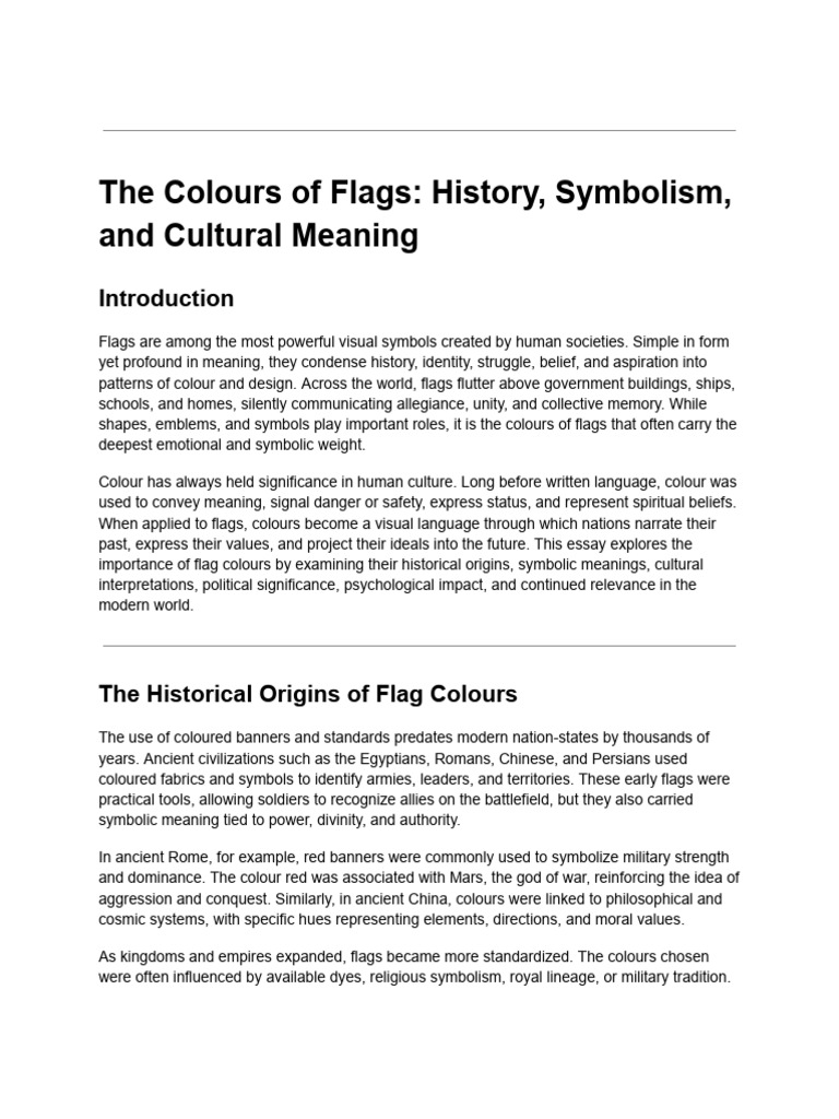 Symbolism of Flag Colors Explained | PDF | Flag | Color