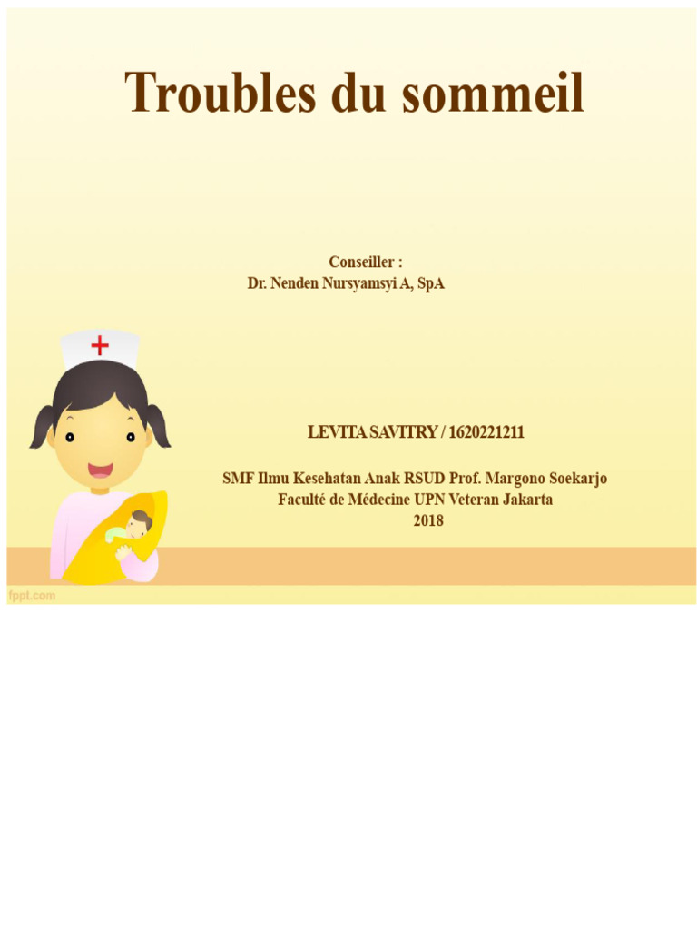 Troubles du sommeil chez les enfants | PDF | Sommeil | Troubles du sommeil