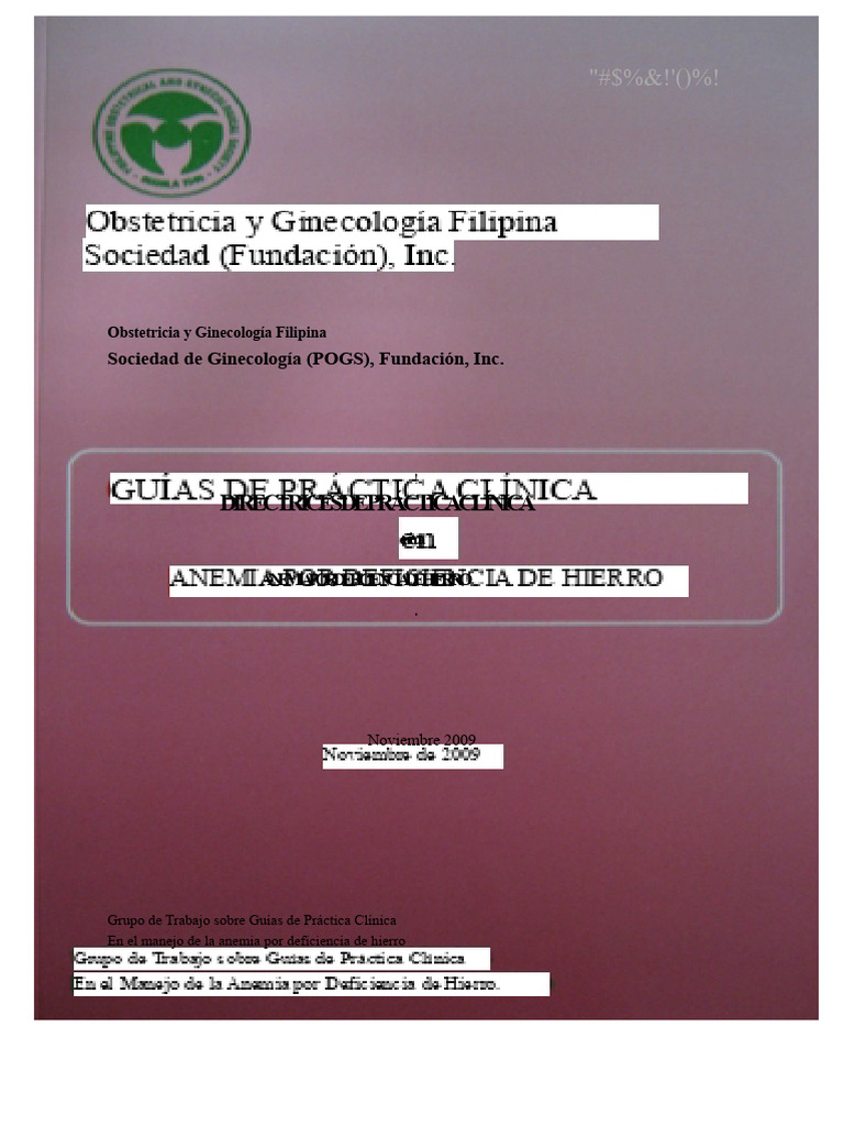 Anemia CPG Pogs 2009 | PDF | El embarazo | Desnutrición