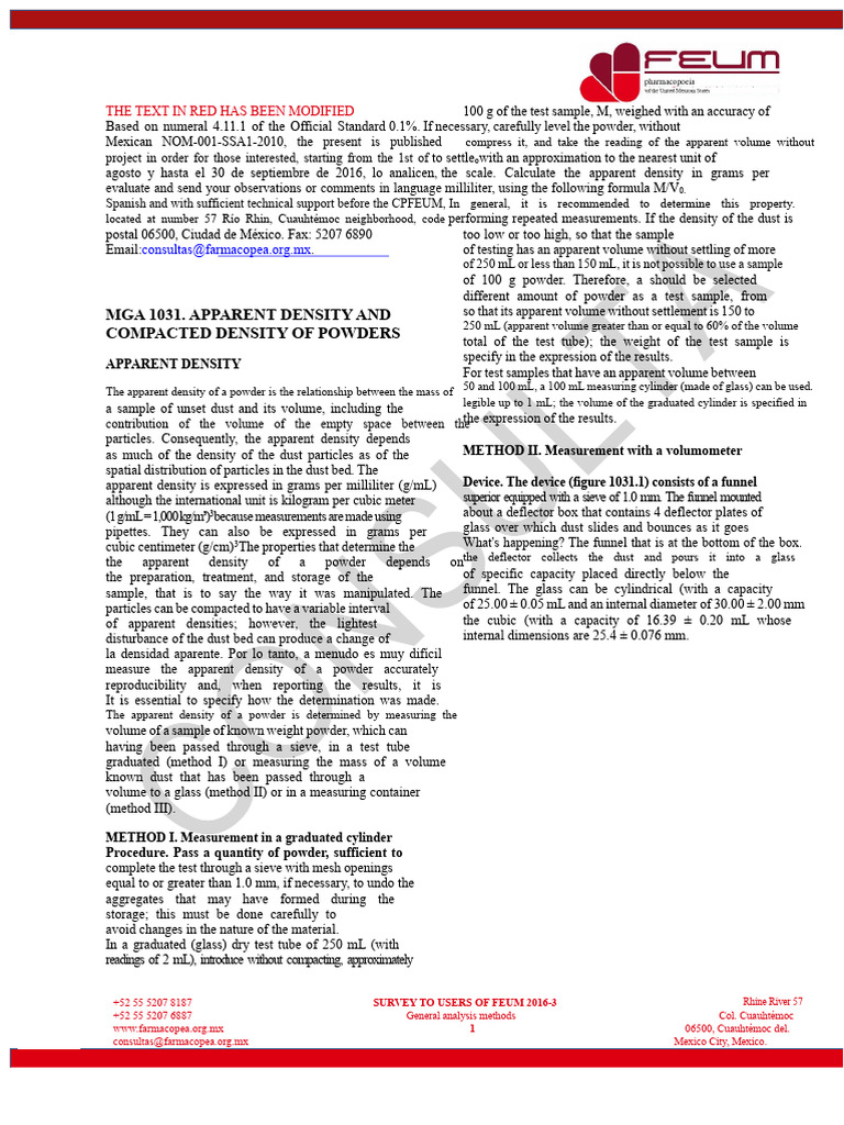 apparent density | PDF | Density | Volume