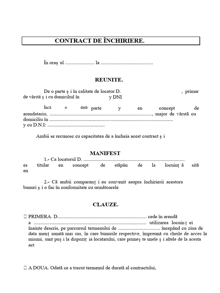 Contract În Alb | PDF