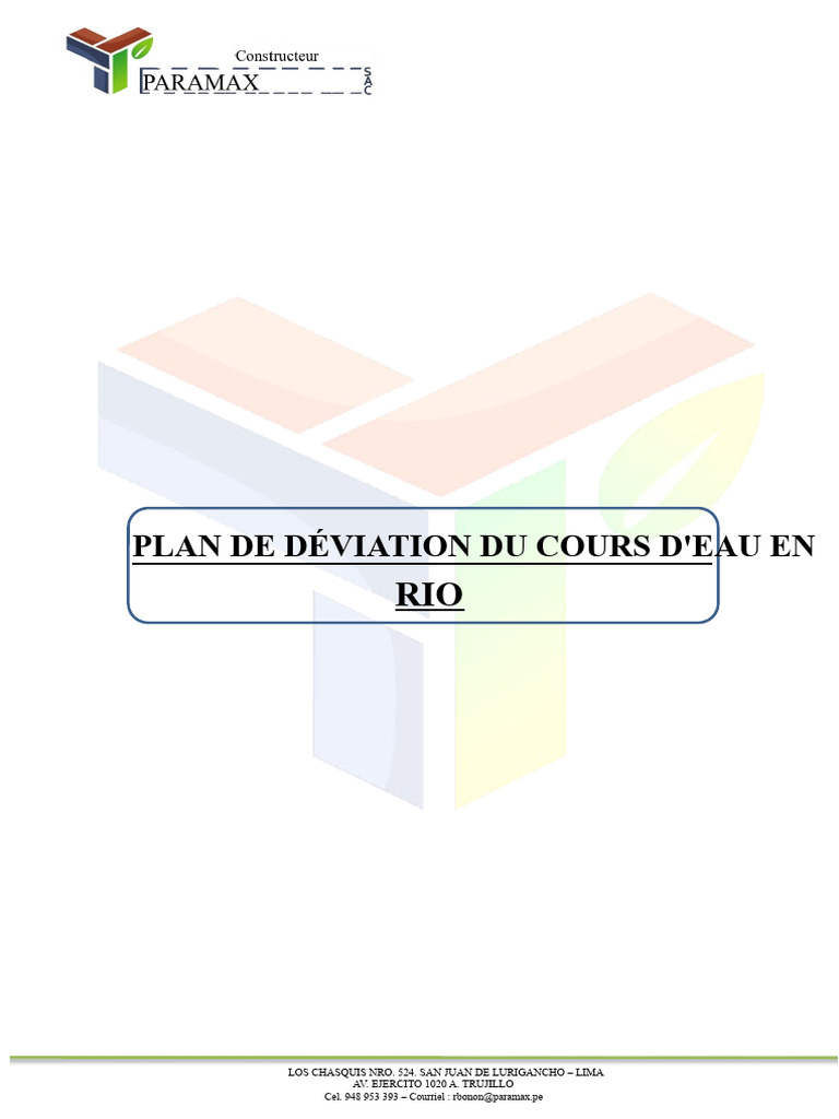 Plan de Déviation Du Rivière | PDF | Digue