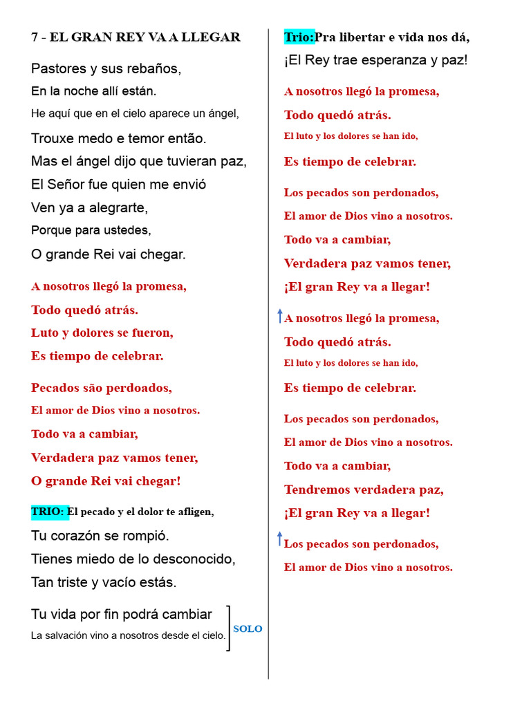 7 - EL GRAN REY VA A LLEGAR - Coral | PDF | Amor | Pecado