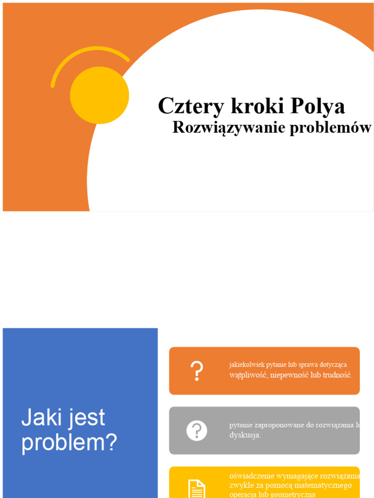 Polya 4 Kroki W Rozwiązywaniu Problemów | PDF