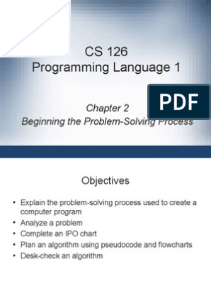 Cs126 Lecture 2a Problem Solving Process Algorithms C