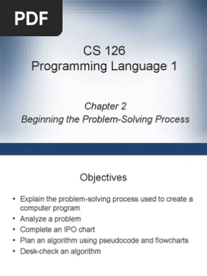 Cs126 Lecture 2a Problem Solving Process Algorithms C