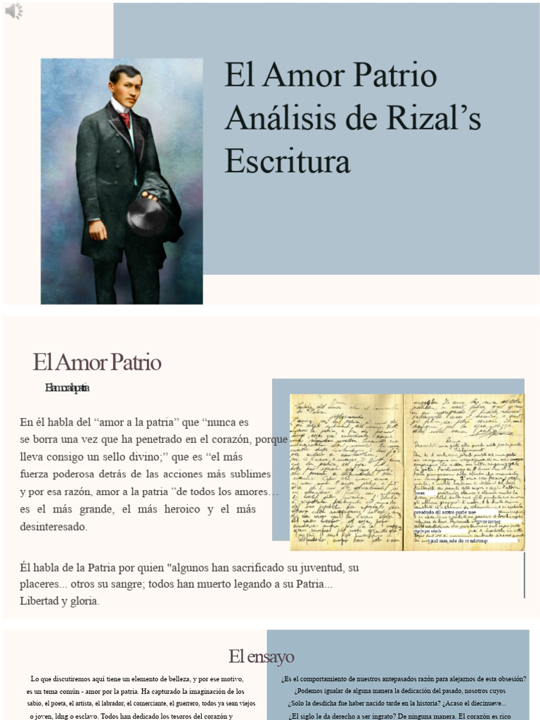 El Amor a la Patria en Rizal | PDF | Amor | Nacionalismo