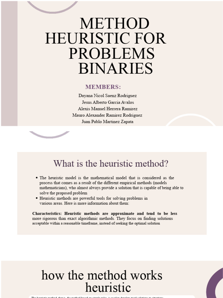 Heuristic Methods for Problem Solving | PDF | Mathematical Optimization ...