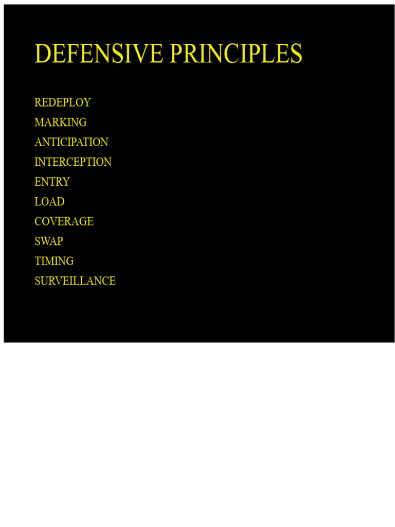DEFENSIVE PRINCIPLES | PDF | Forward (Association Football)