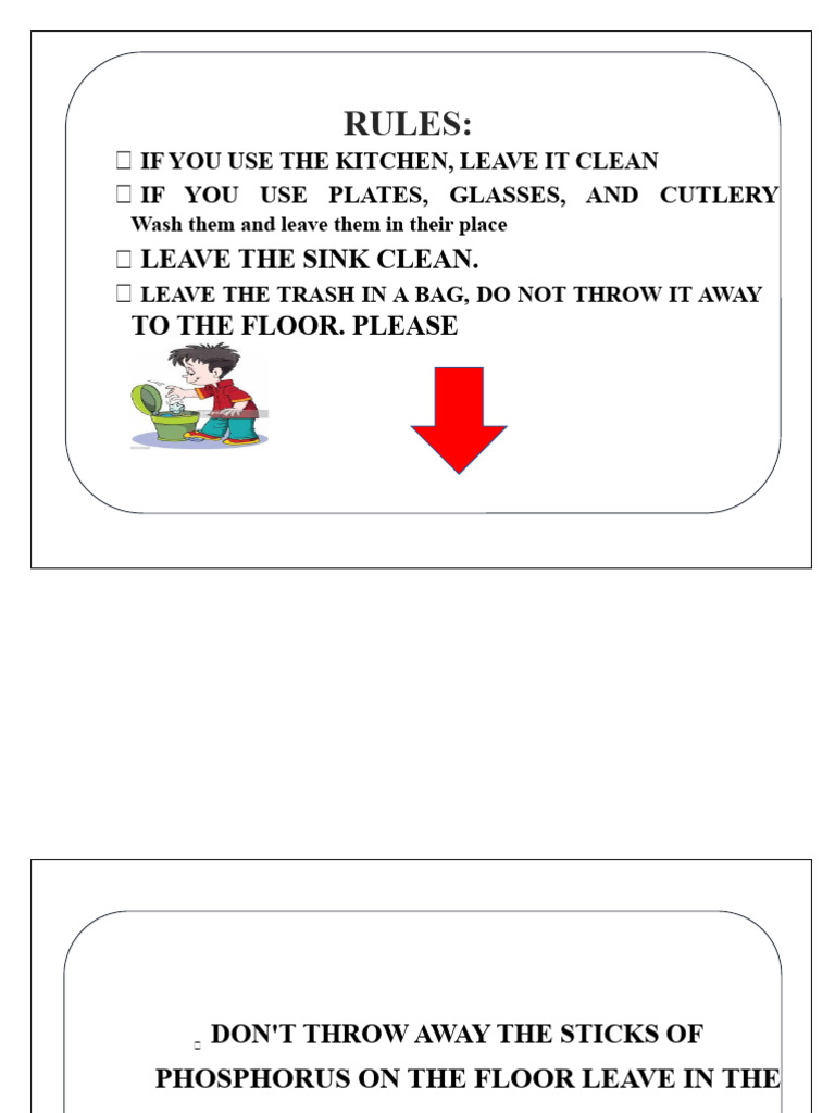 Kitchen and Bathroom Cleanliness Rules | PDF