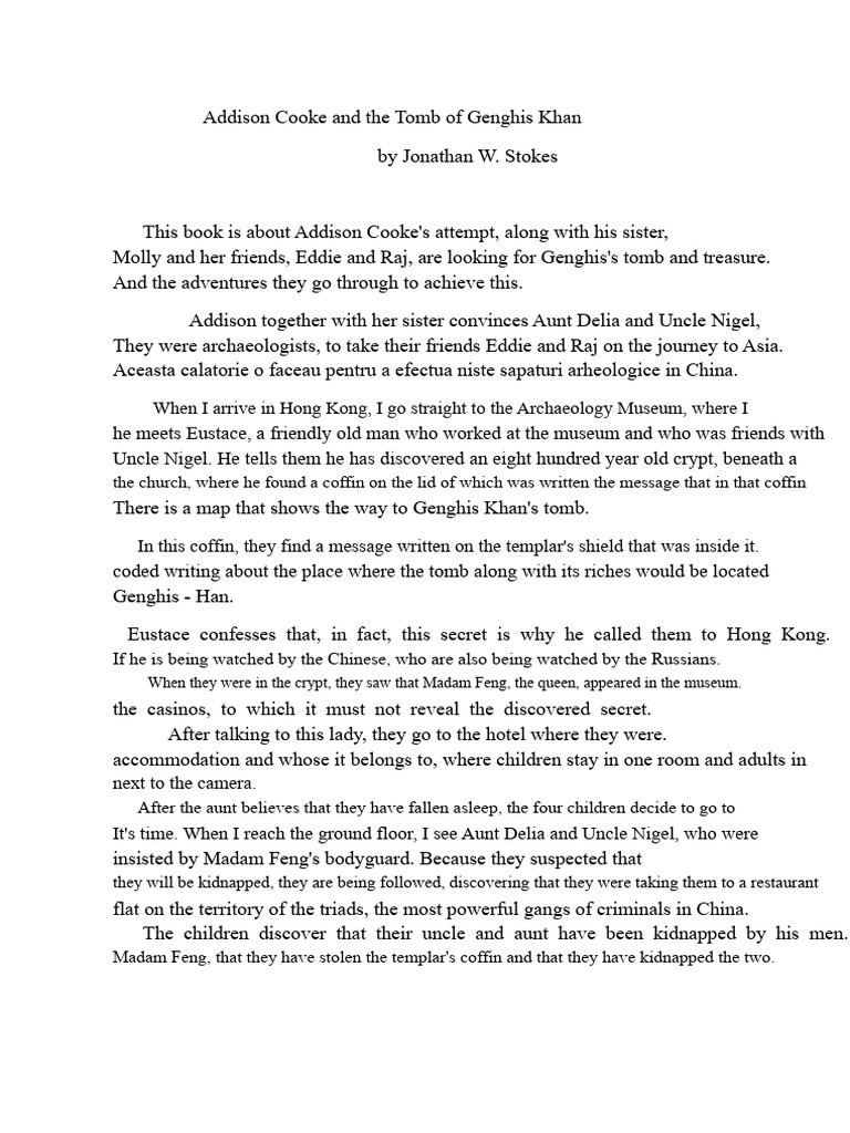 Addison Cooke's Quest for Genghis Khan | PDF | Genghis Khan