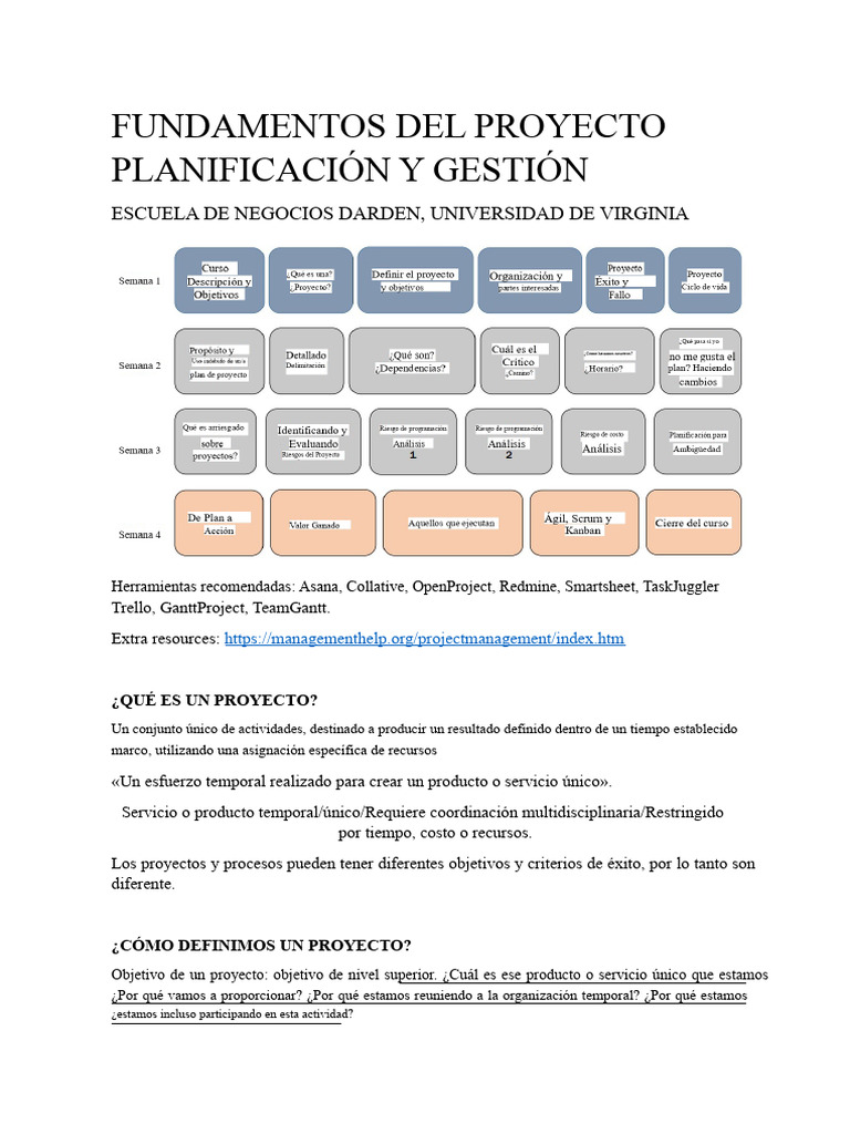 Fundamentos de La Planificación y Gestión de Proyectos | PDF | Gestión ...