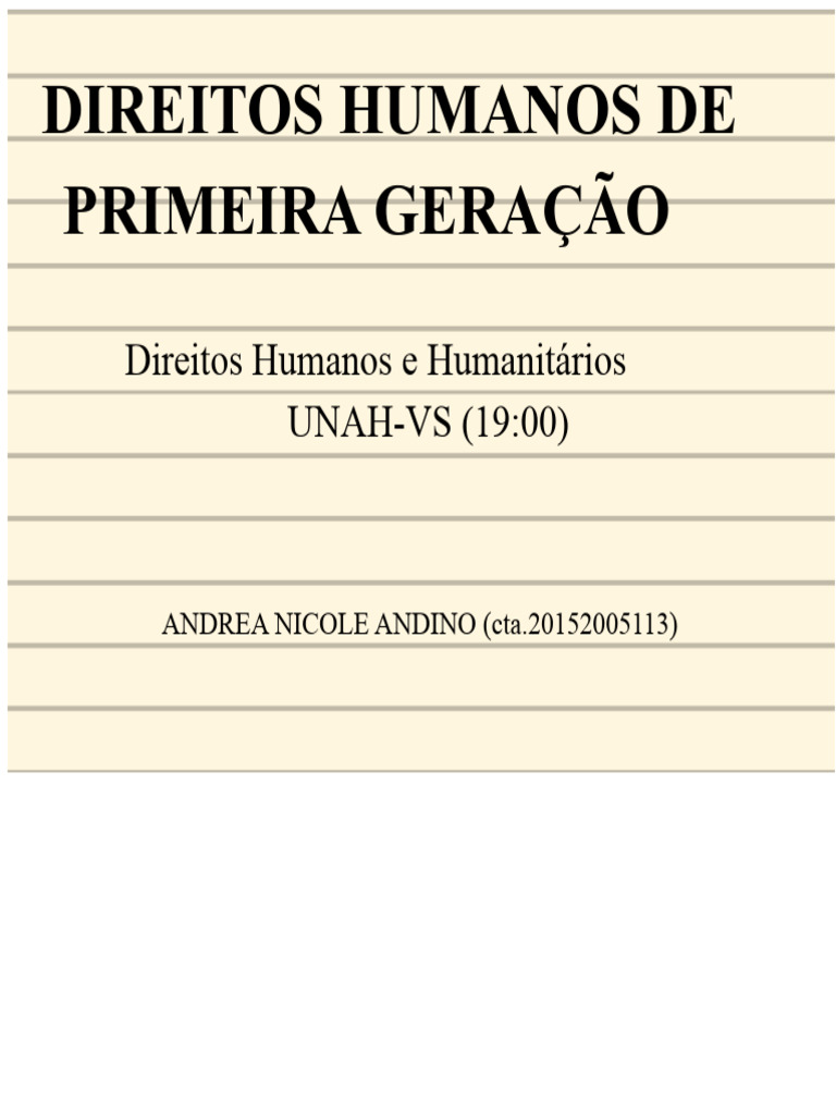 Mapa Conceitual Direitos Humanos Primeira Geração | PDF