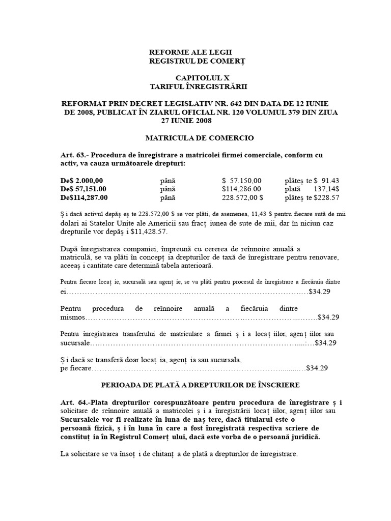 Tarife Reformate CNR | PDF
