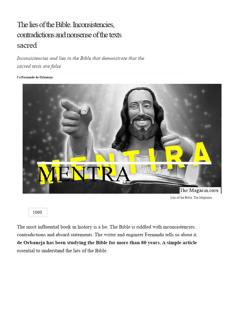 Lies and Contradictions in the Bible | PDF | Cain And Abel | David