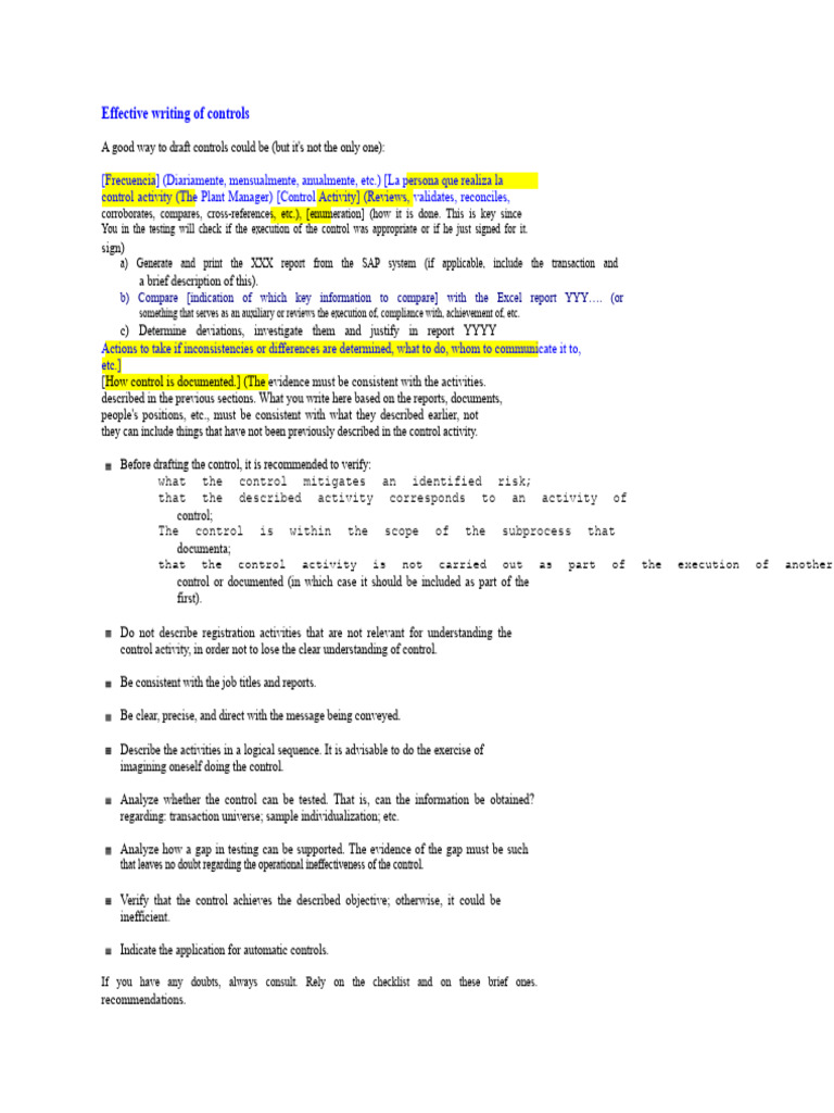 Writing Effective Control Procedures | PDF
