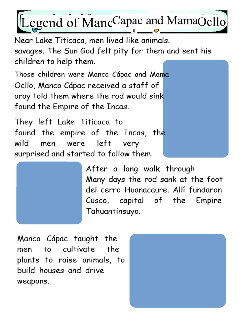 We Read A Legend Manco Capac and Mama Ocllo | PDF