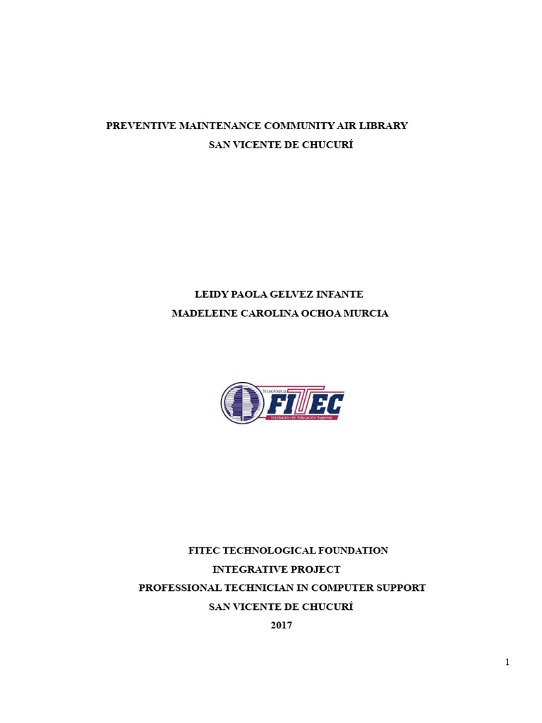 Preventive Maintenance for Community Library | PDF | Laptop | Desktop ...