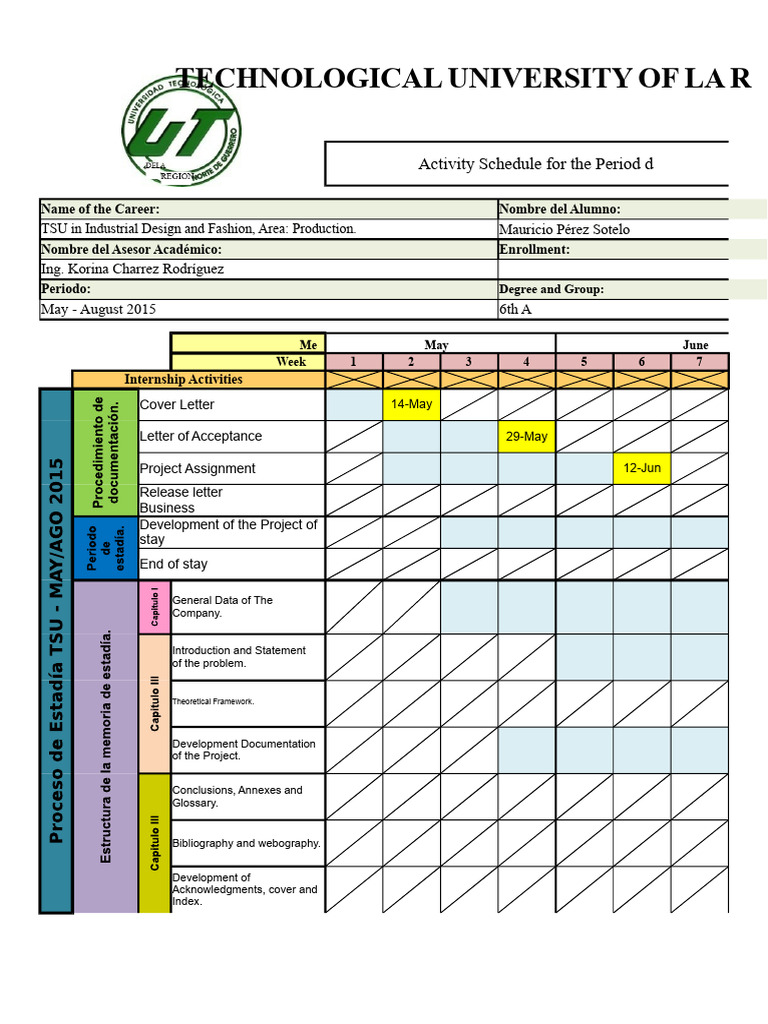 Activity Schedule Format for Internship (2) | PDF