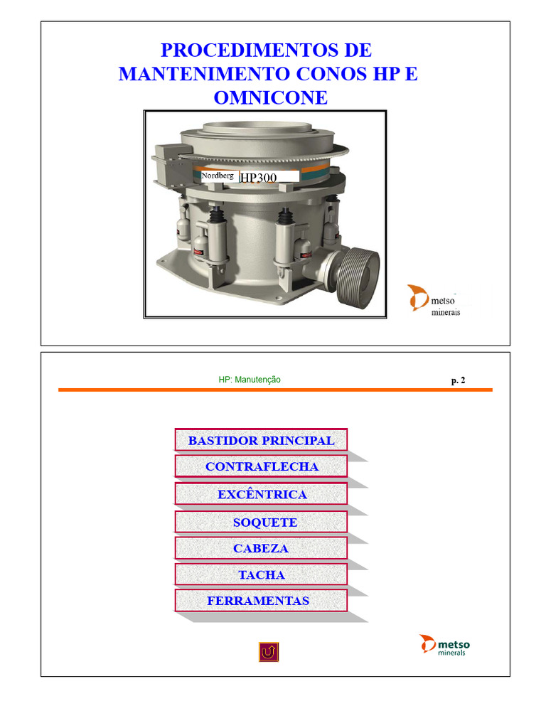 Manutenção de Cones HP e Omnicone | PDF | Pistão | Parafuso