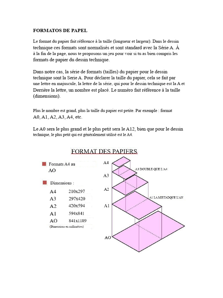 Formats de papier en dessin technique | PDF | Dessin technique