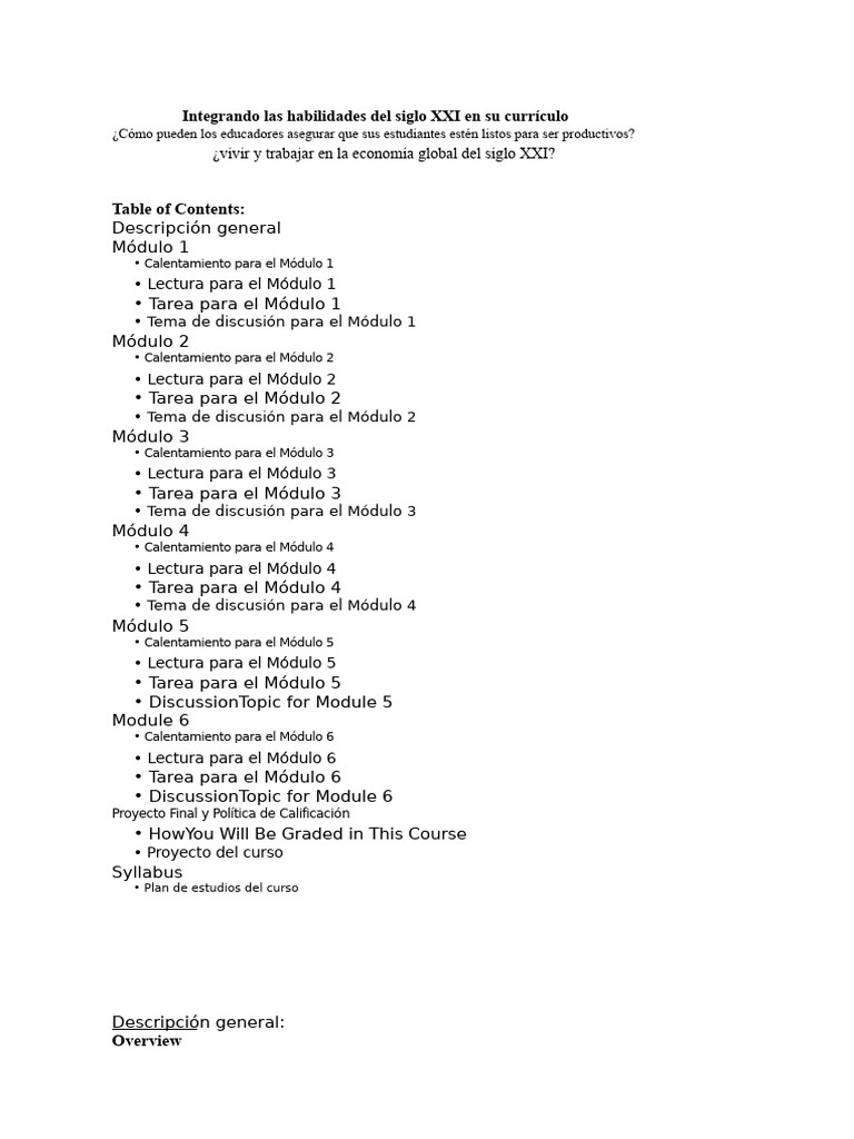 Habilidades del Siglo XXI en Educación | PDF | Plan de estudios ...