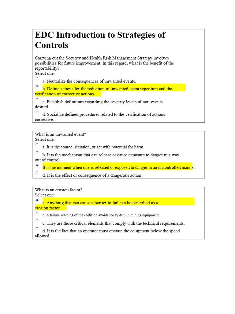 EDC Introduction To Control Strategies | PDF | Risk | Risk Management