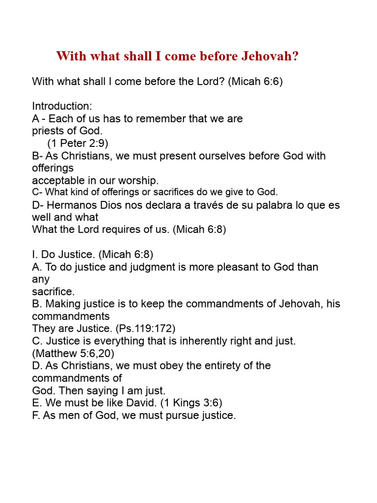 Offerings of Justice, Mercy, Humility | PDF