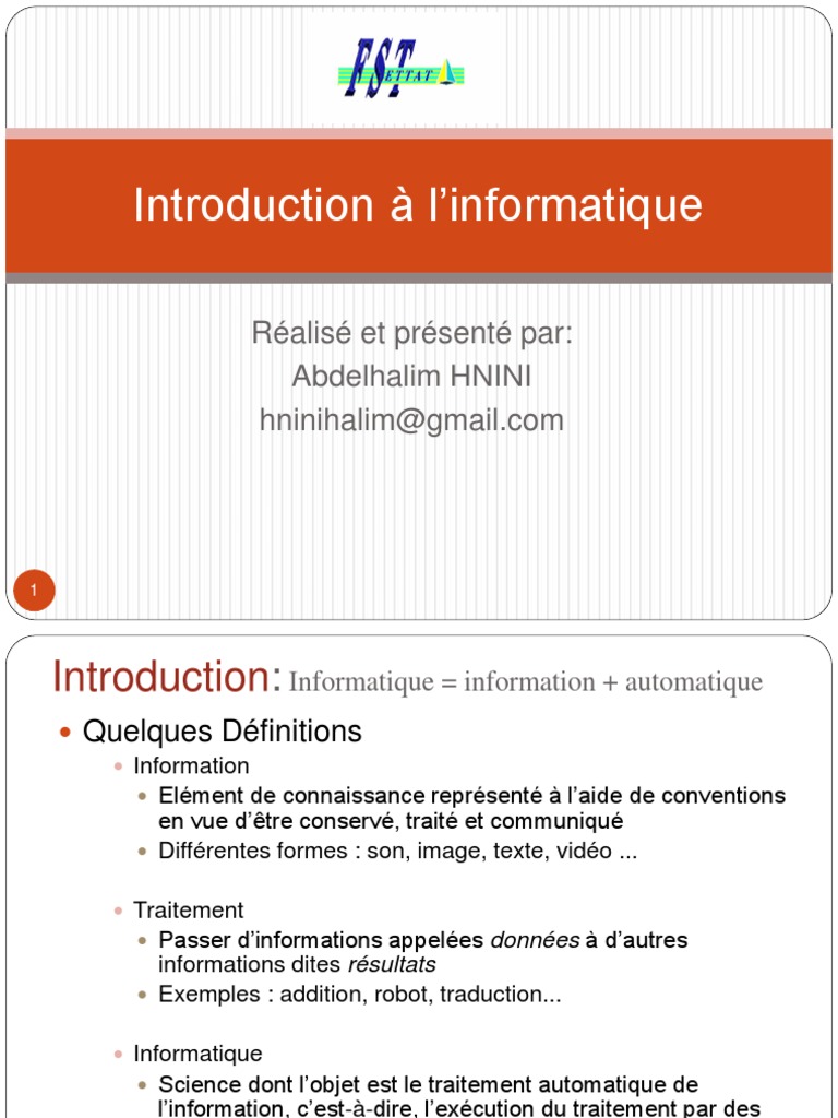 Introduction à l'informatique | PDF | Informatique | Logiciel