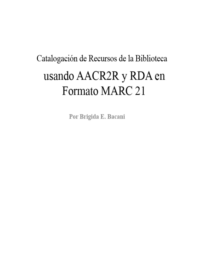 Formato MARC-21 | PDF | La ciencia de la biblioteca | Catalogación y ...