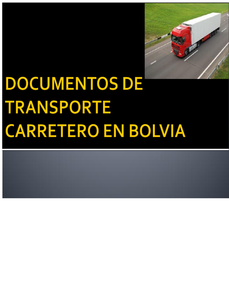 Road Transport Documents in Bolivia | PDF | Cargo | Bolivia