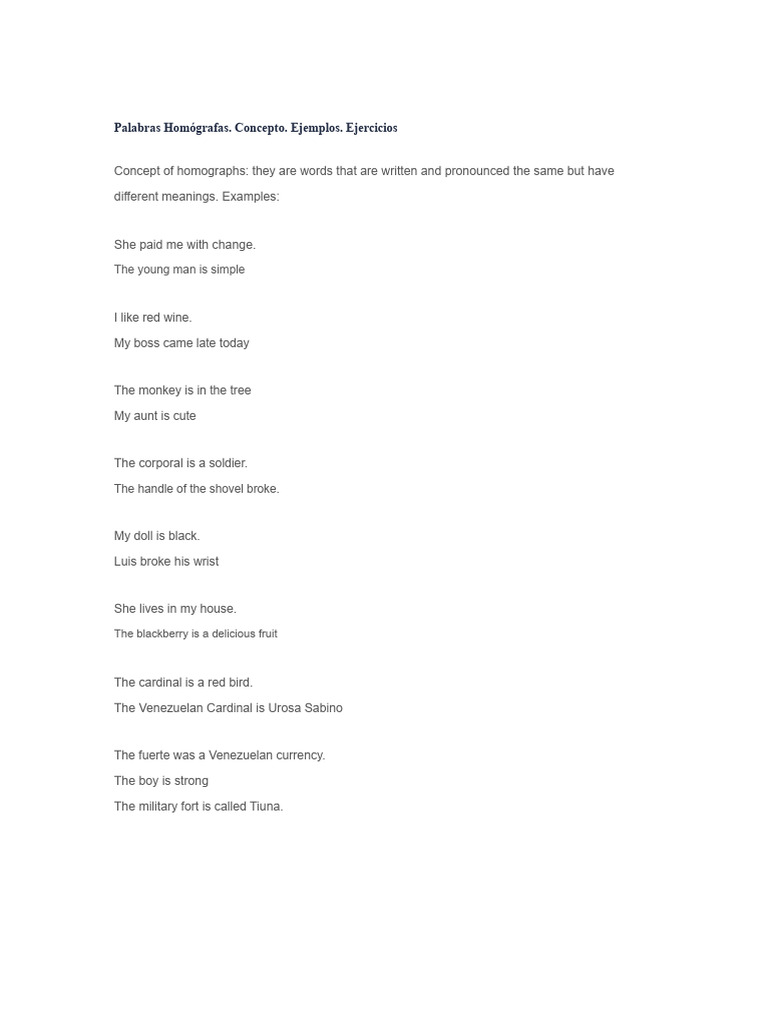 Homographs | PDF